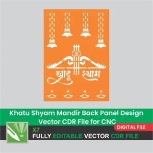 Khatu Shyam Mandir Back Panel Design | Vector CDR File for CNC