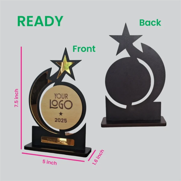 Laser Cut Trophy Design Star Trophy Premium Vector CDR File Image 3