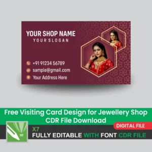 Download a free and professional Visiting Card Design for Jewellery Shop in CDR format. Editable in CorelDRAW, perfect for printing and personal use