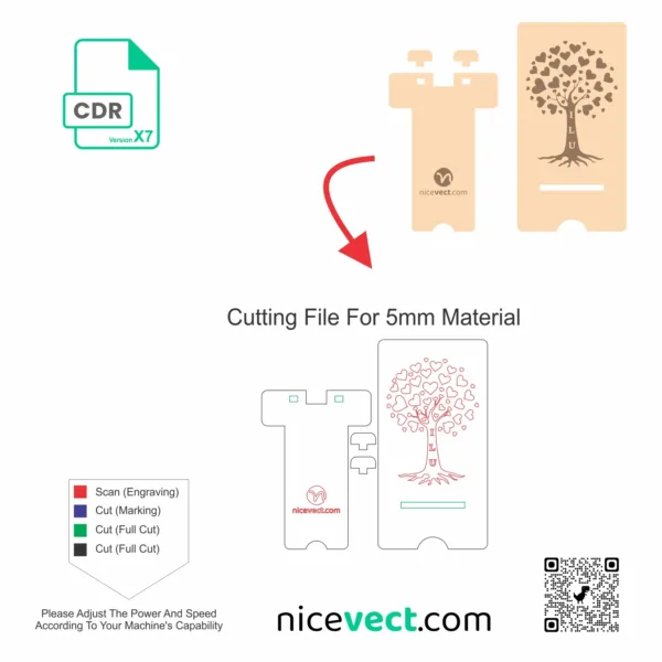 Image 2 Phone Stand Design For Couple Premium CDR File for Laser Cut