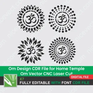 Om Vector Design for CNC Laser Cutting | CDR File Download